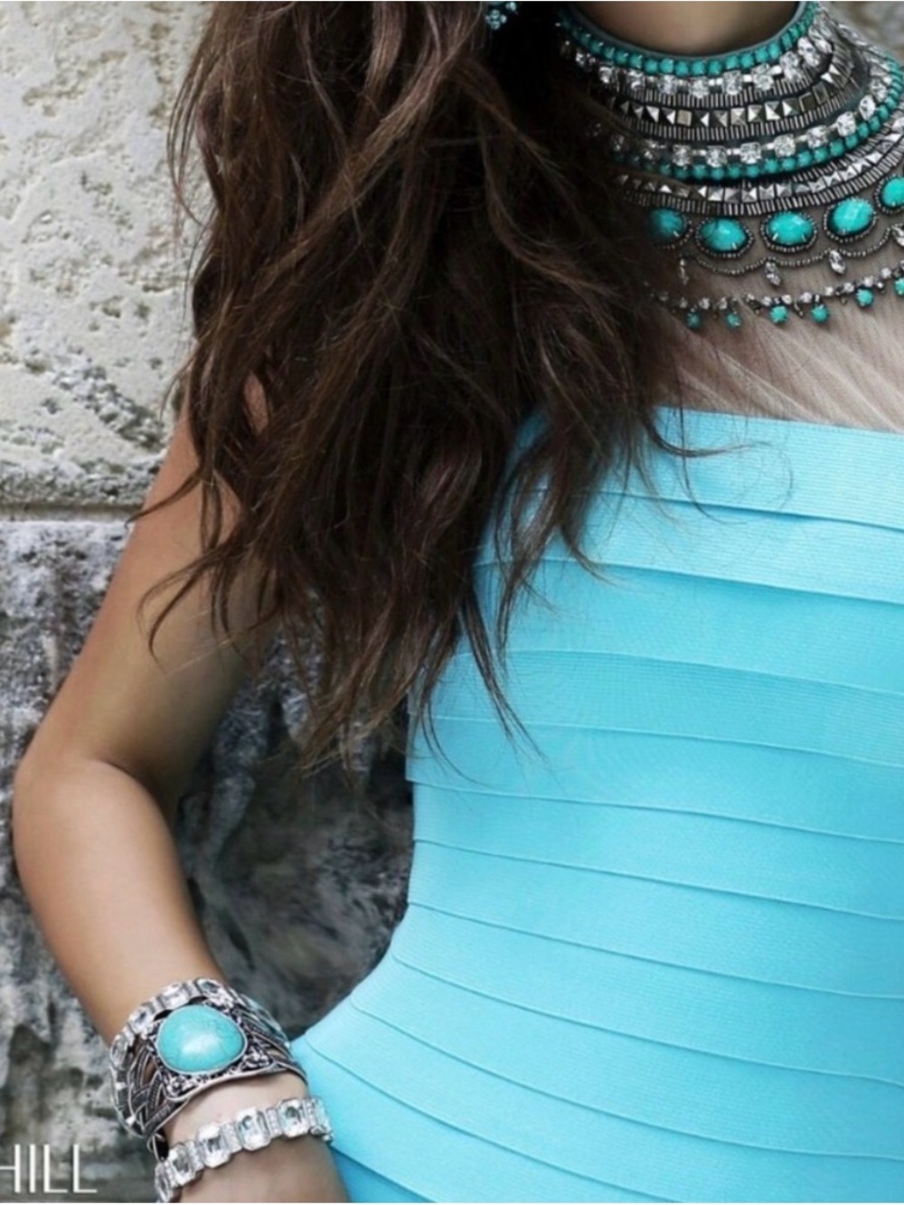 Sherri Hill Dress Style No. 32080 in Aqua- size 2. Beautiful! Great condition!💎 - Picture 2 of 8